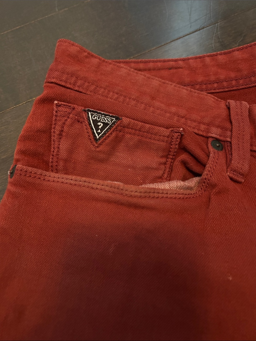 Men's Guess Rust Red Slim Pants